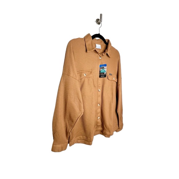 Columbia Women's Holly Hideaway Waffle Shirt Jacket in Camel Brown Size Large - Picture 6 of 9